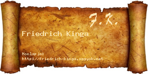 Friedrich Kinga névjegykártya