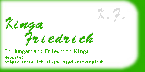 kinga friedrich business card